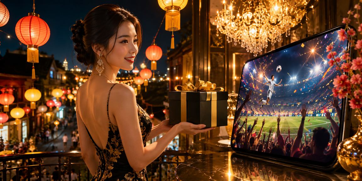 Người dùng tại Hội An thưởng thức buổi tối và theo dõi kèo thể thao trực tuyến bên ánh đèn lồng